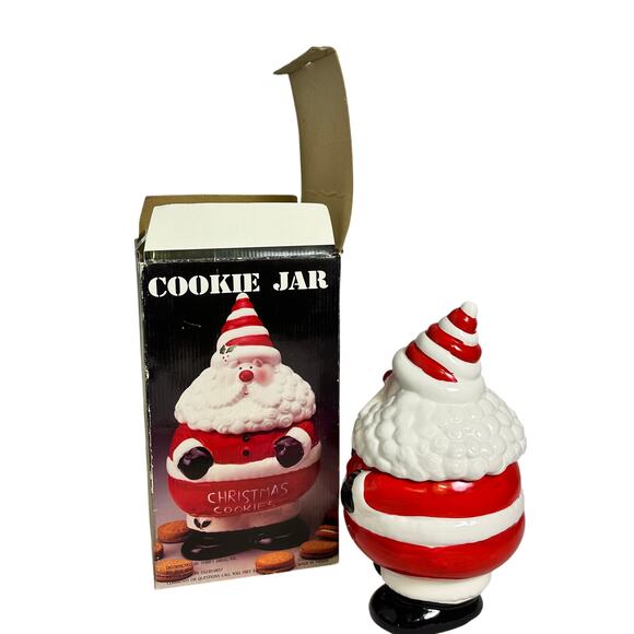 Super Cute Ceramic Santa Cookie Jar in Original Box - Picture 2 of 9